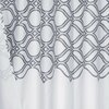 Homeroots 72 x 70 x 1 in. Silver & White Printed Lattice Shower Curtain 399732